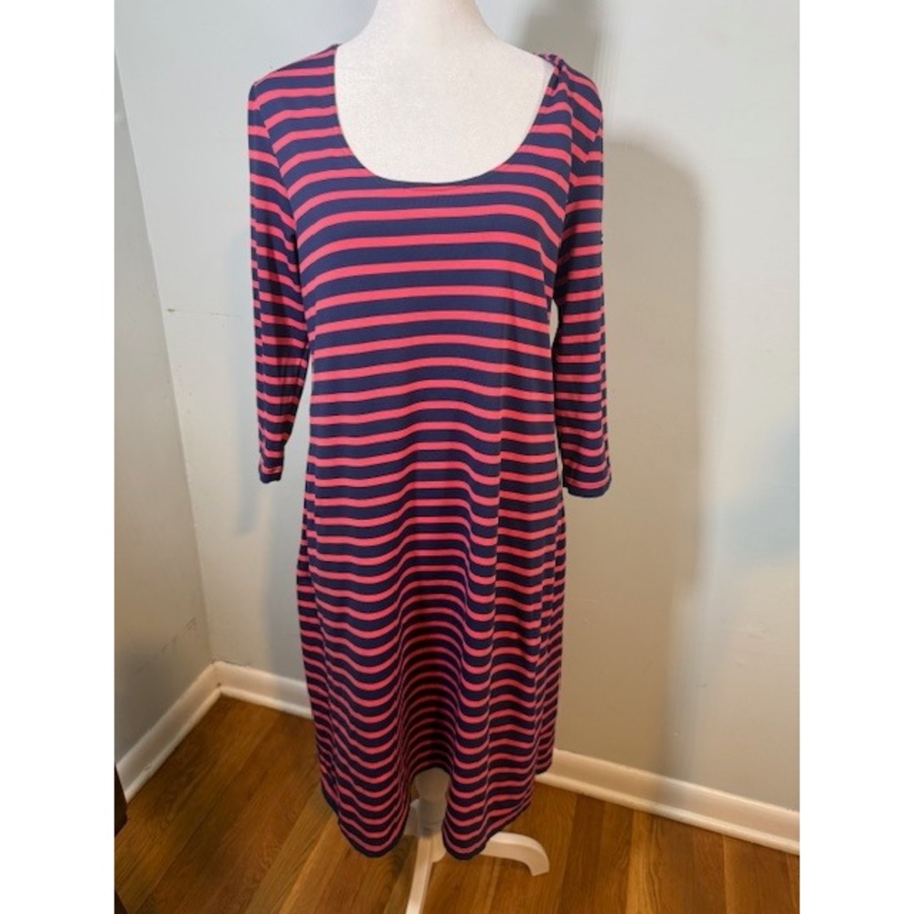 Saint‎ James Depuis 1889 Striped Dress USA 10 Navy Red Made in France Breton